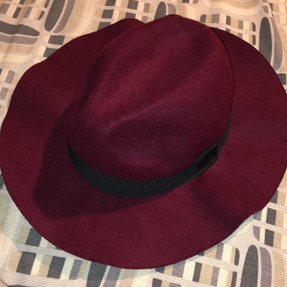 New Burgundy Wool Fedora Hat - Picture 11 of 15